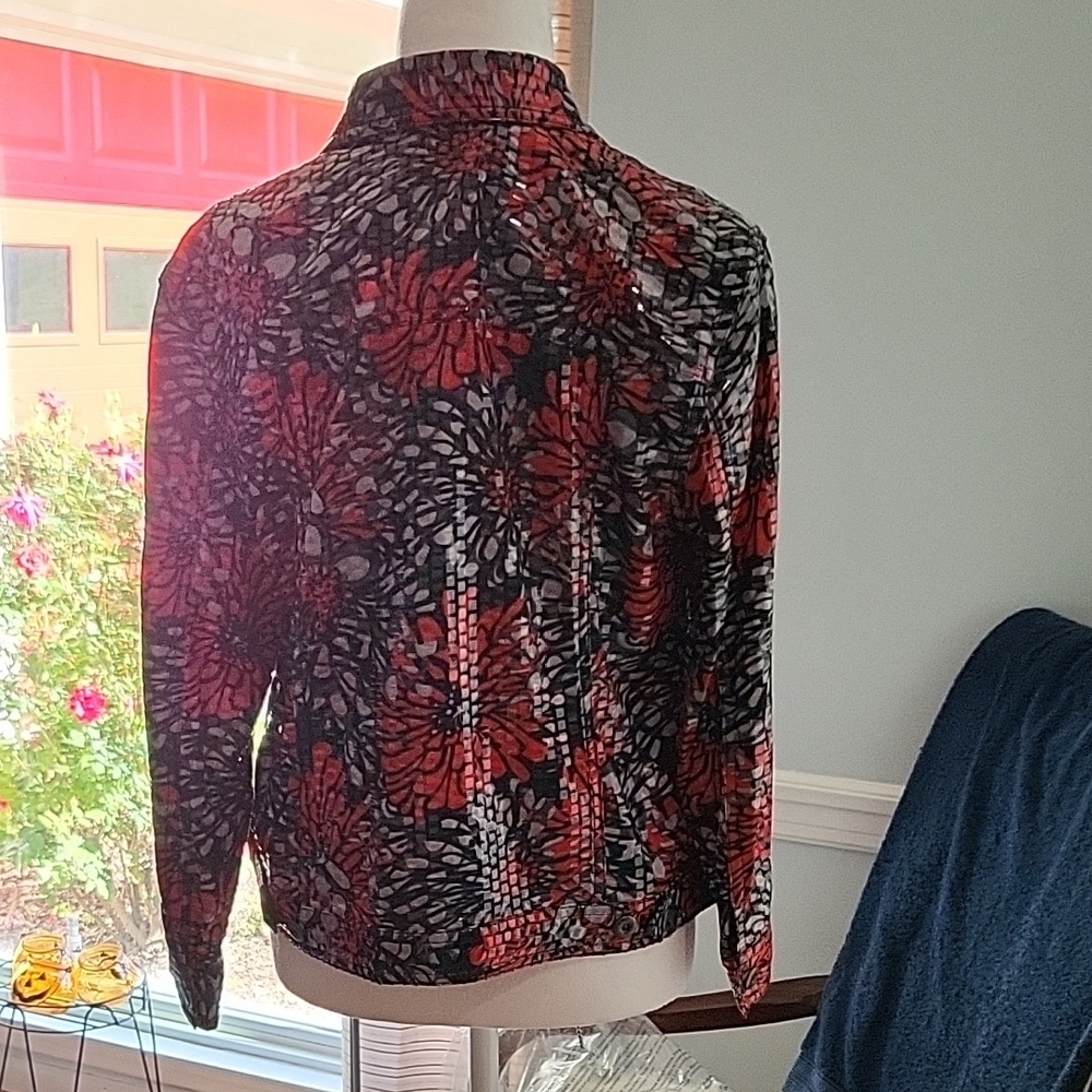 Ruby Rd. Red and Black Jean Jacket - Picture 4 of 4